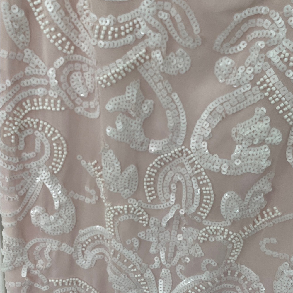 Express Pink and White Sequin Blouse